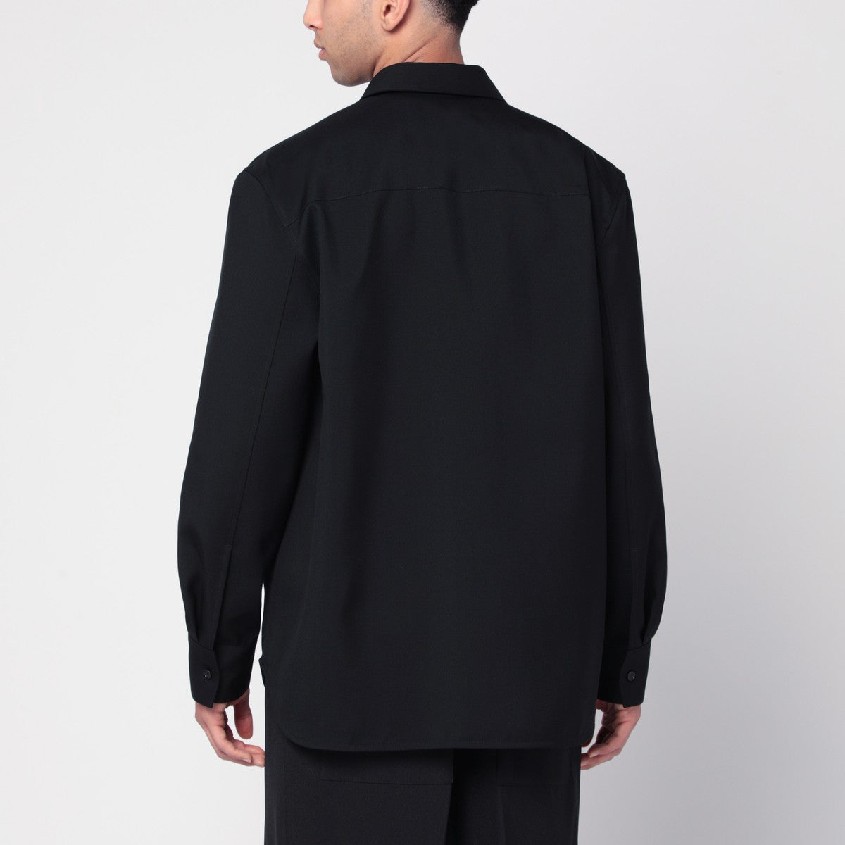Jil Sander Jil Sander Black wool shirt with pockets