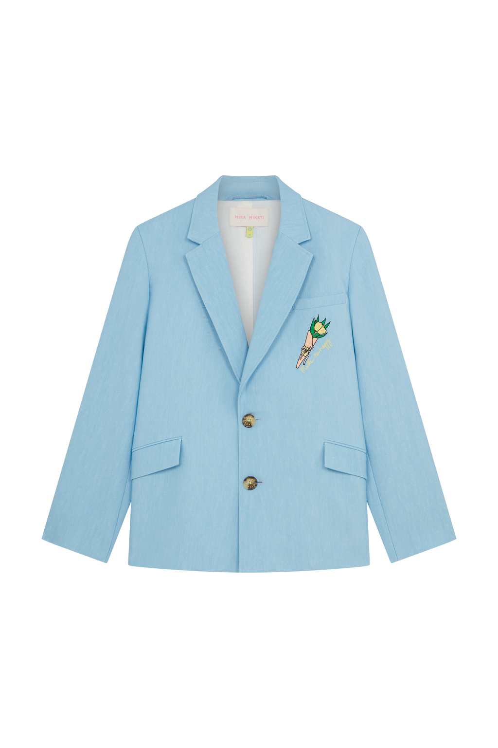 Single Breasted Jacket With Embroidered Flower