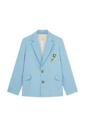 Single Breasted Jacket With Embroidered Flower