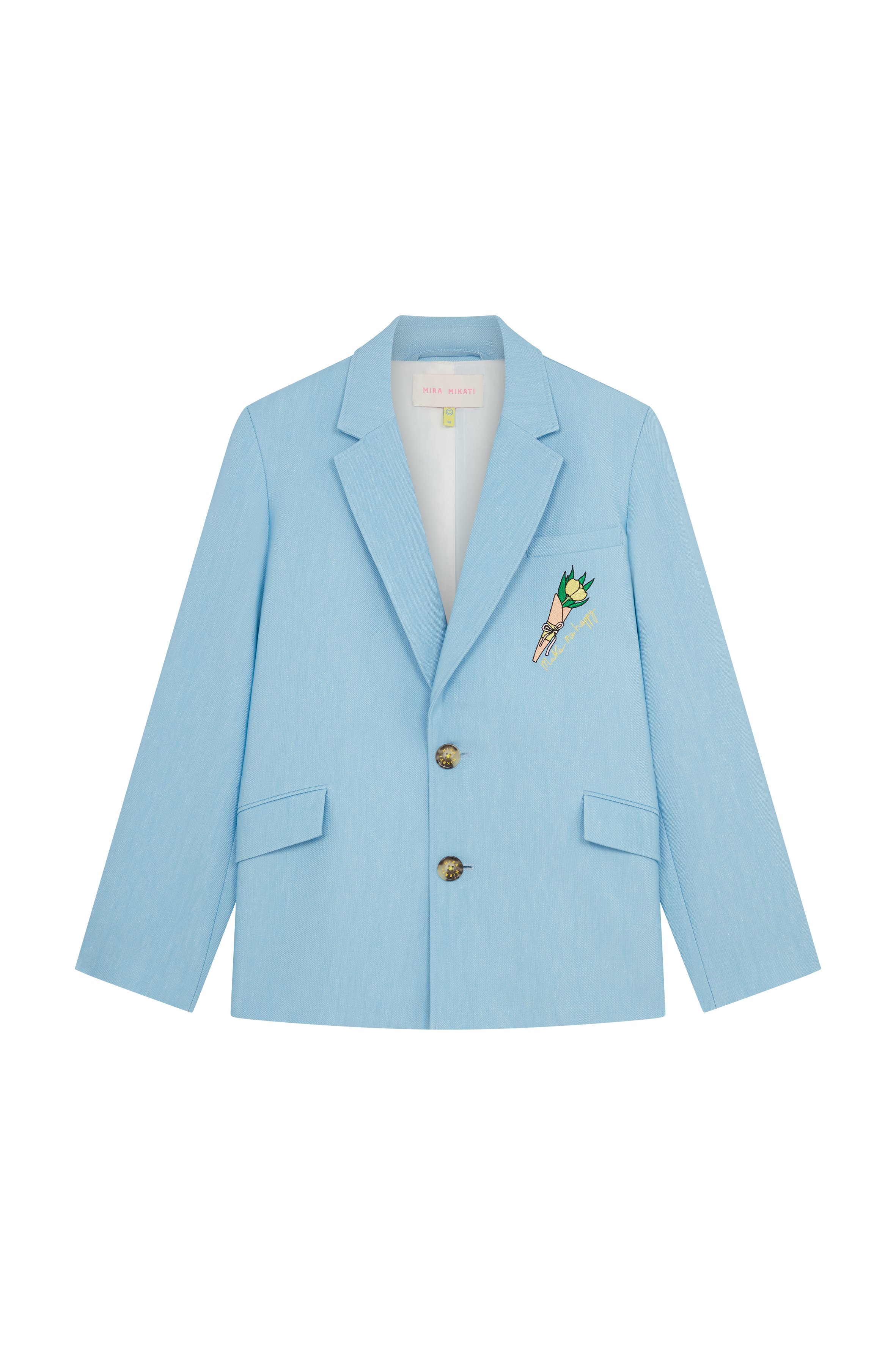 Single Breasted Jacket With Embroidered Flower