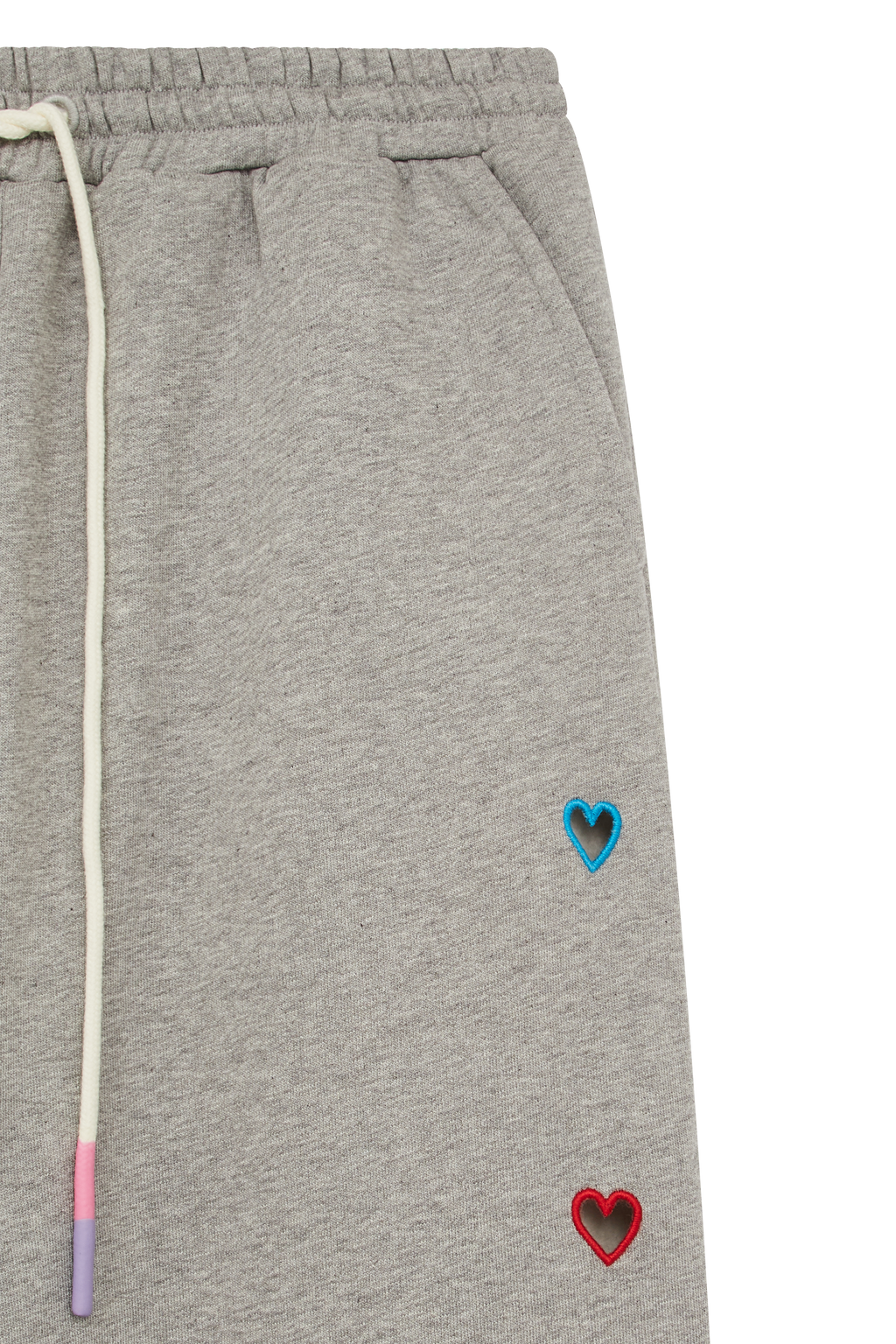 Embroidered Heart Cut Out Joggers