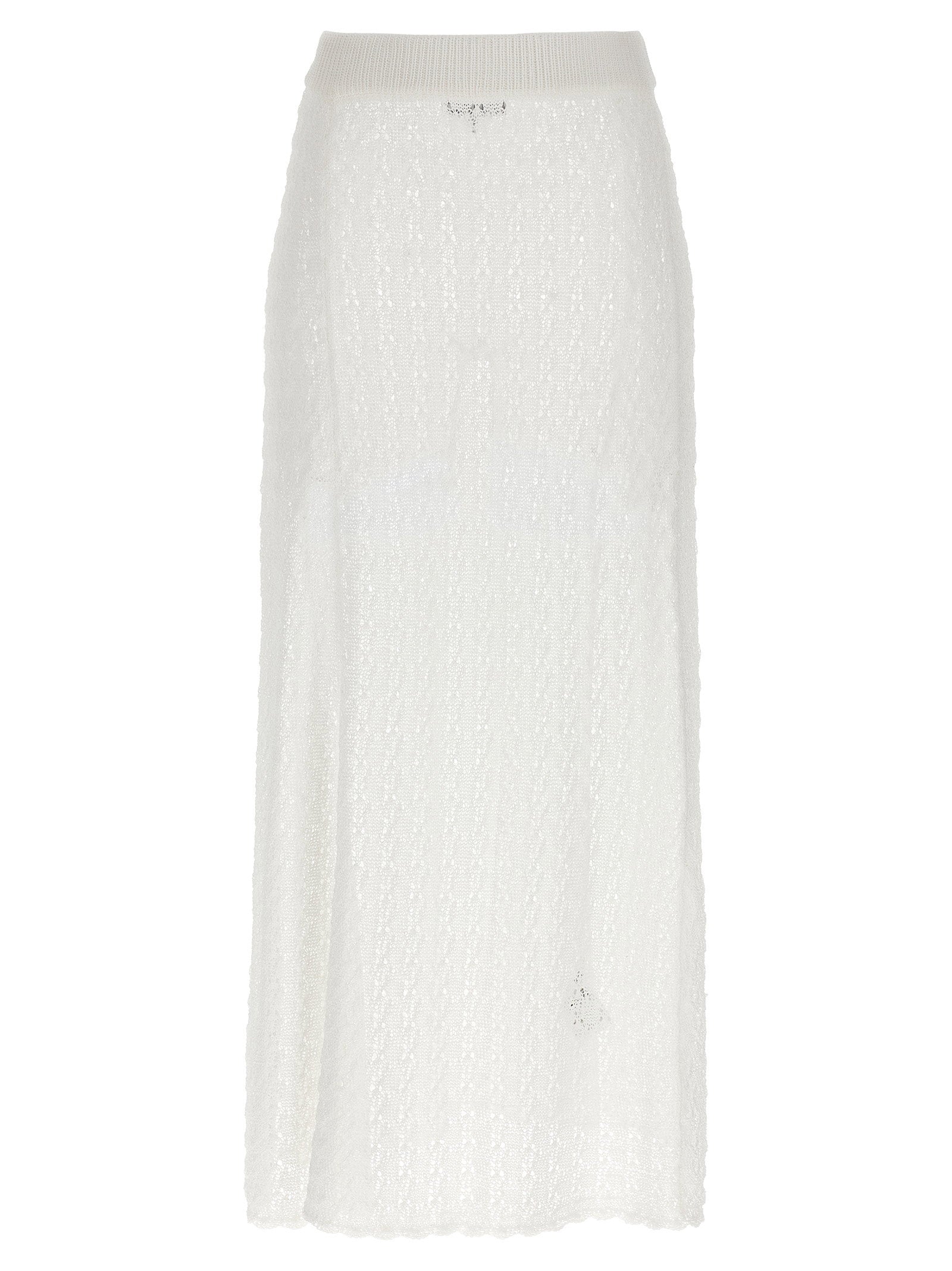 Ganni Ganni Shiny Pointelle Knit Skirt