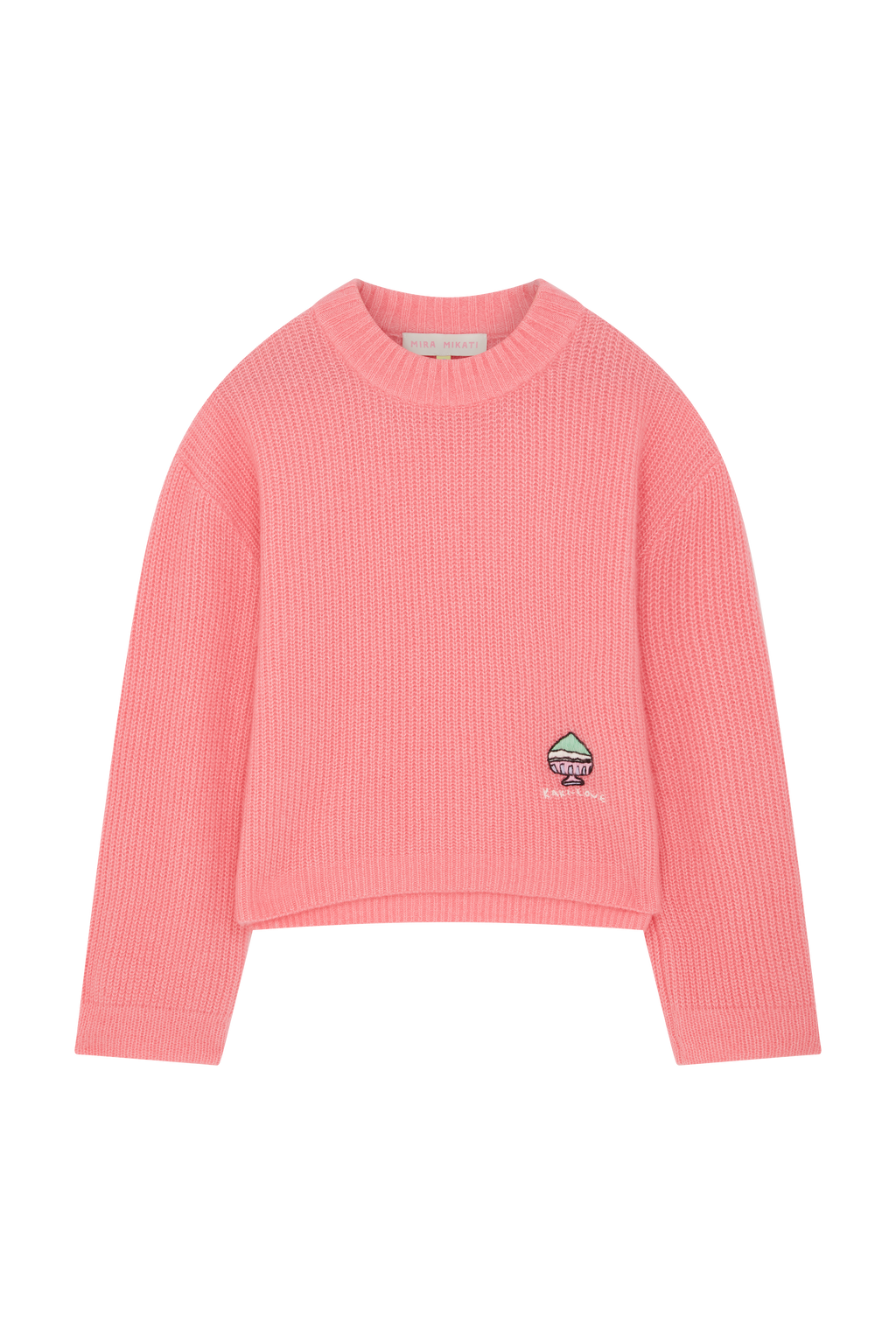 Kaki Love Embroidered Cashmere Mix Sweater