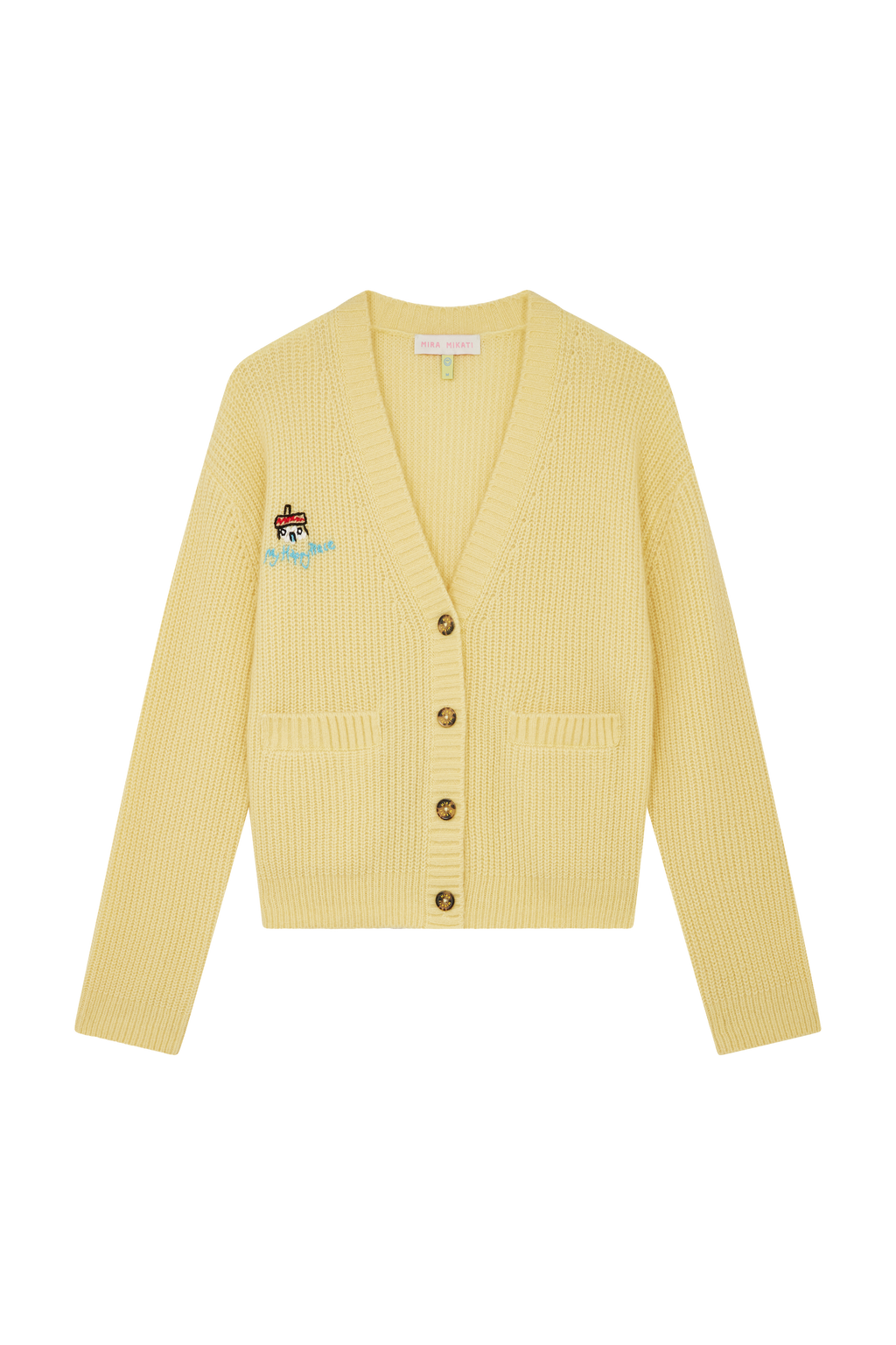 Embroidered My Happy Place Cashmere Blend Cardigan
