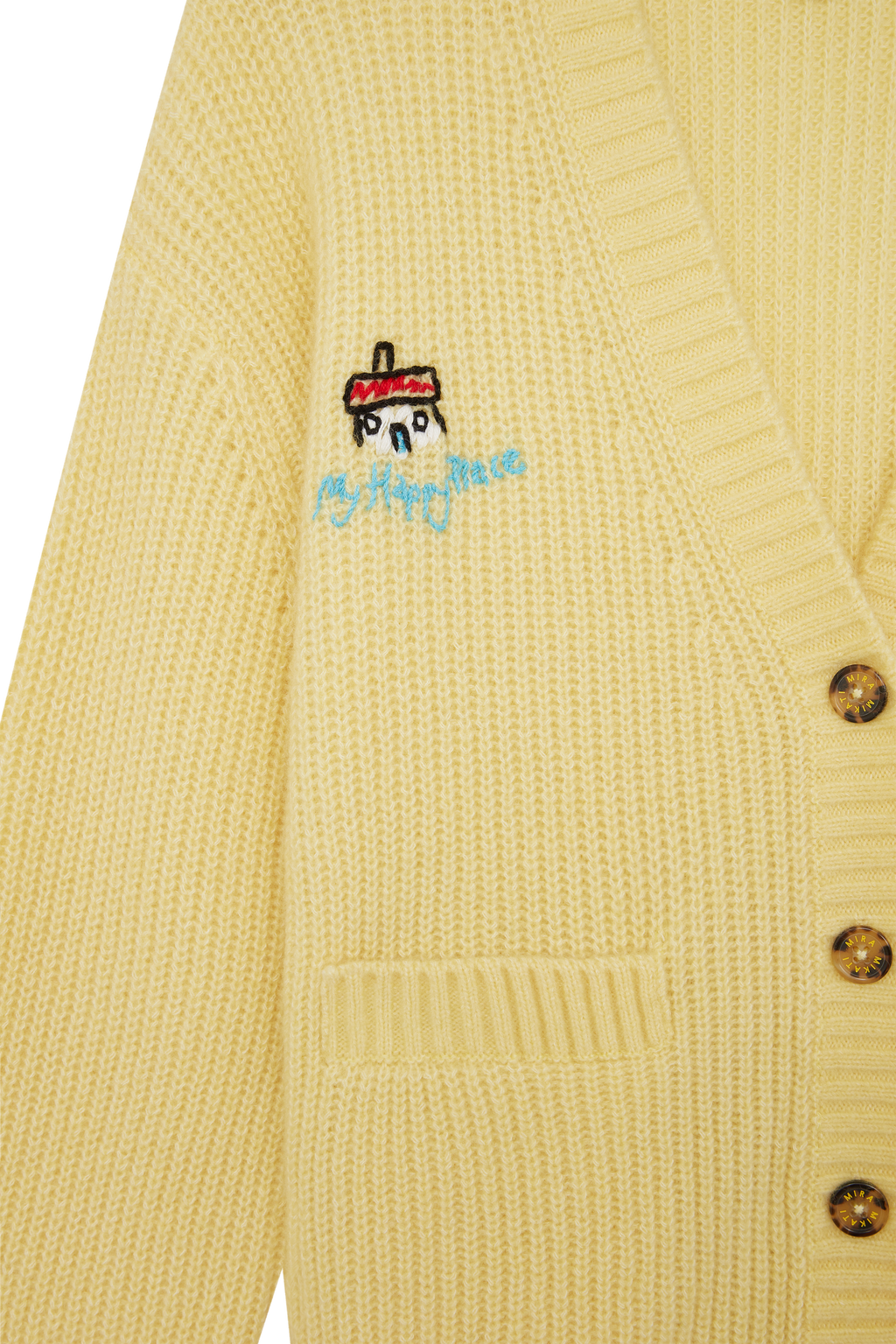 Embroidered My Happy Place Cashmere Blend Cardigan