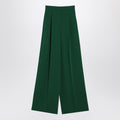 Max Mara Max Mara Wide emerald green cady trousers