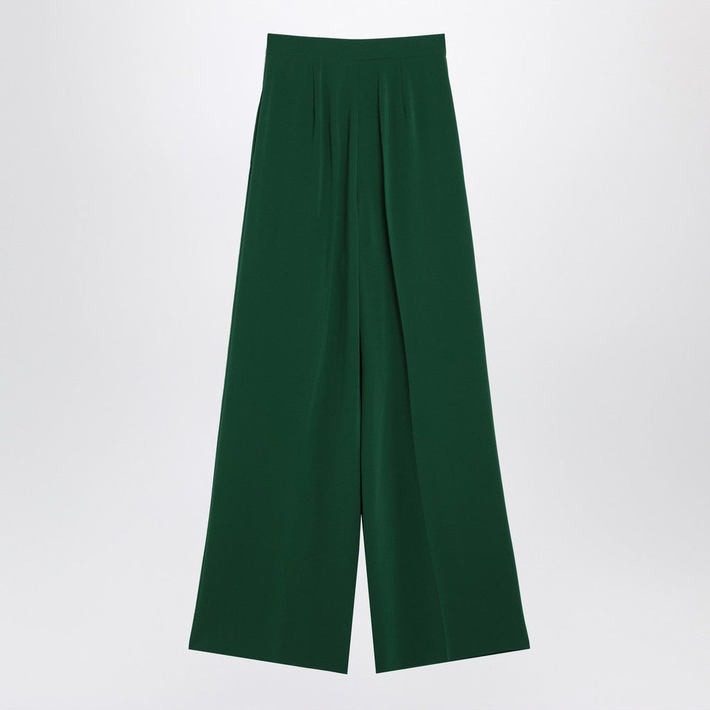 Max Mara Max Mara Wide emerald green cady trousers