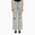 The Mannei THE MANNEI Lathi blue wide denim jeans with wear
