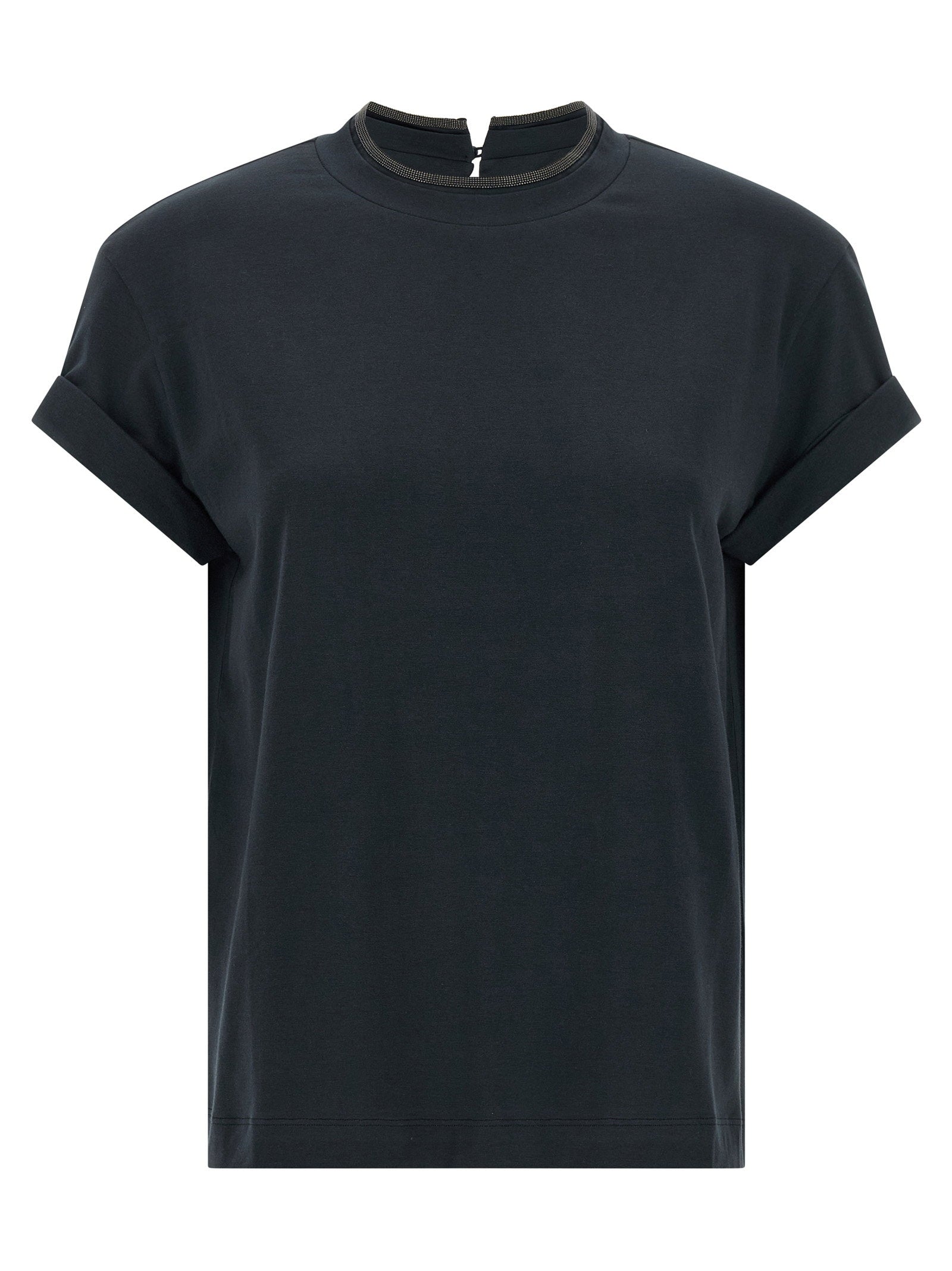Brunello Cucinelli Brunello Cucinelli Shiny Collar T-shirt