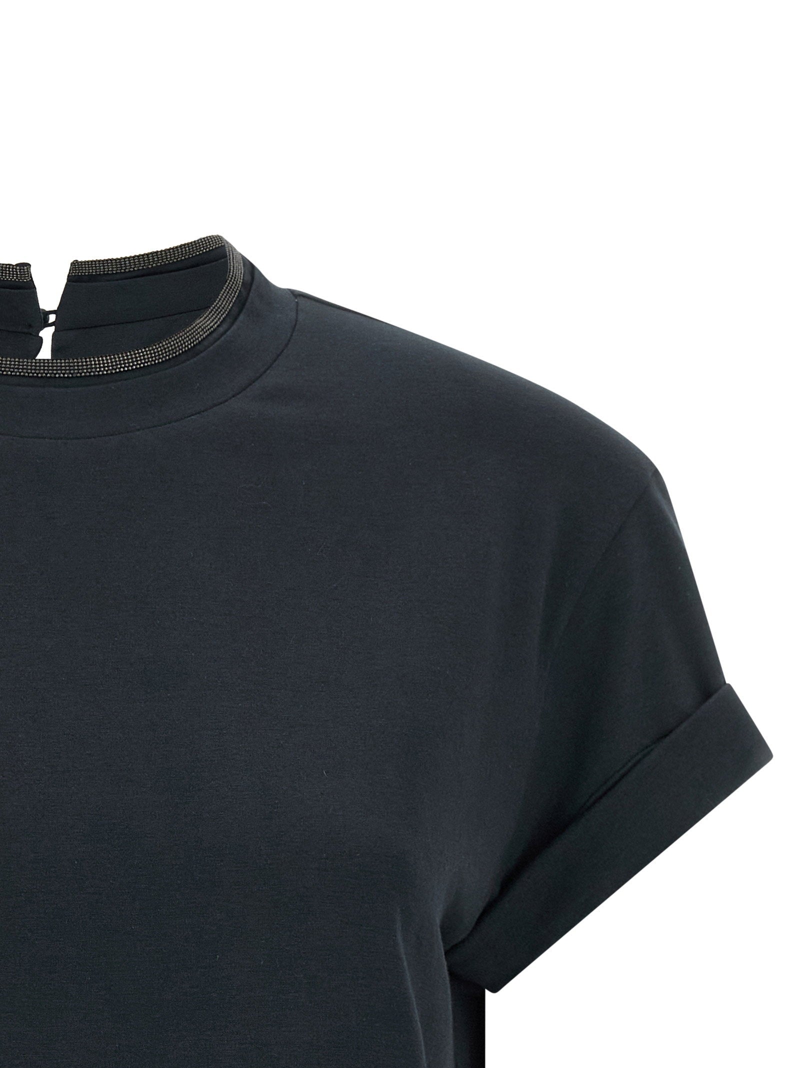 Brunello Cucinelli Brunello Cucinelli Shiny Collar T-shirt