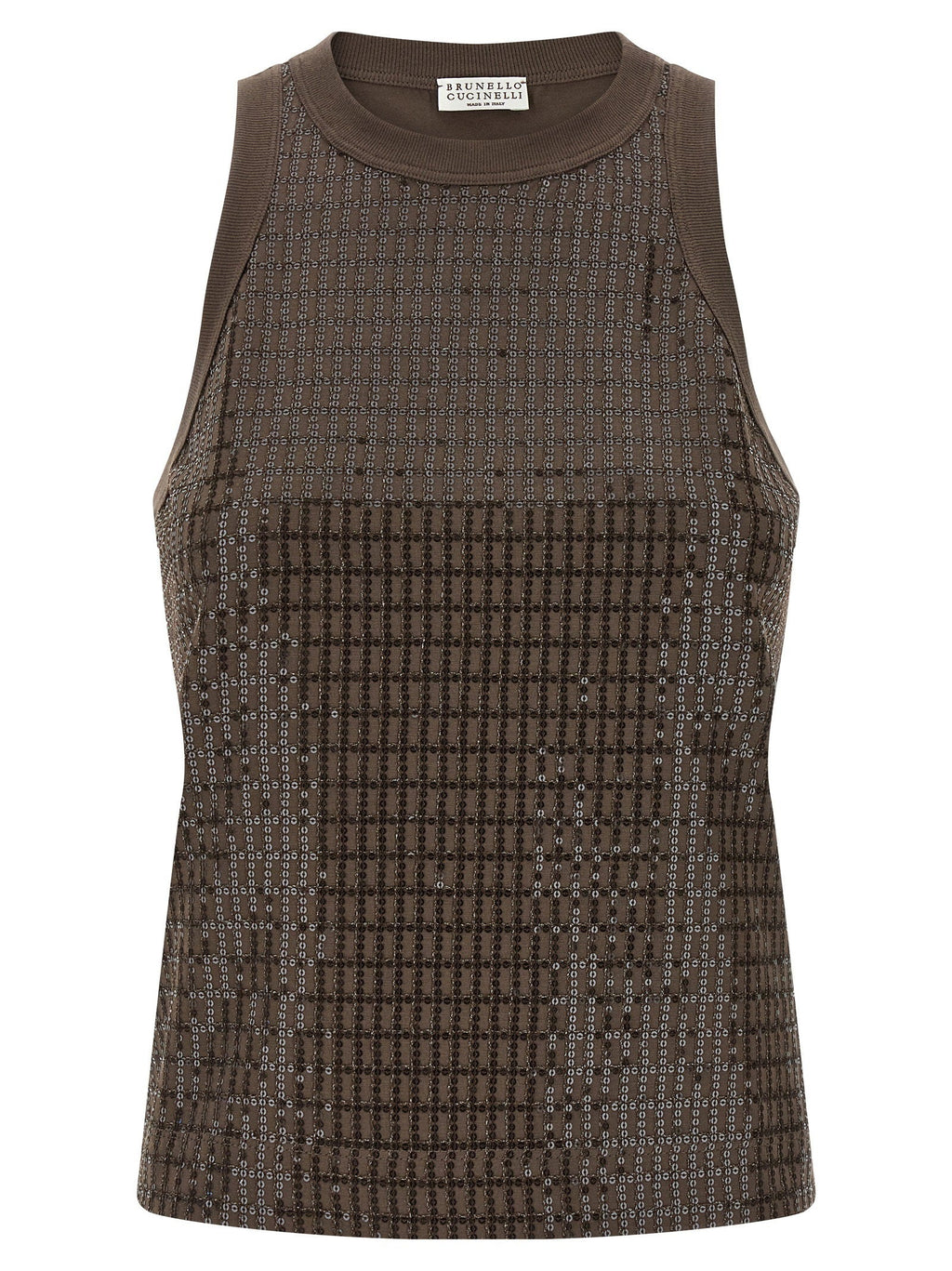 Brunello Cucinelli Brunello Cucinelli Dazzling Check Embroidery Top