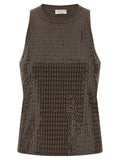 Brunello Cucinelli Brunello Cucinelli Dazzling Check Embroidery Top