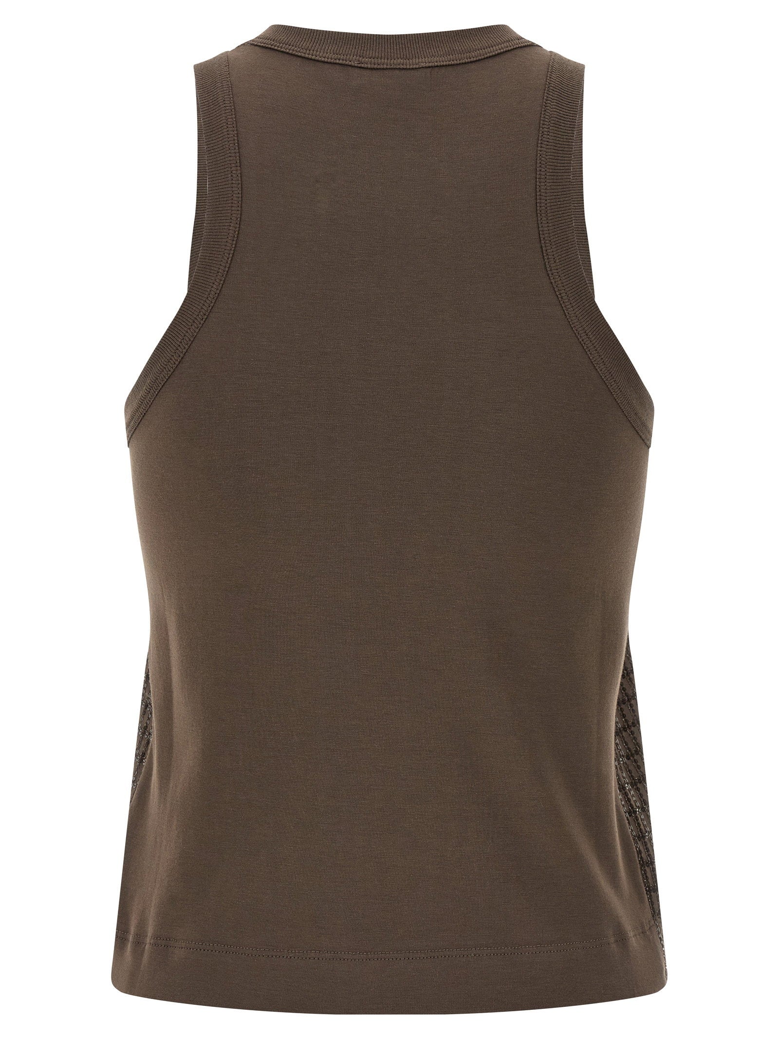 Brunello Cucinelli Brunello Cucinelli Dazzling Check Embroidery Top