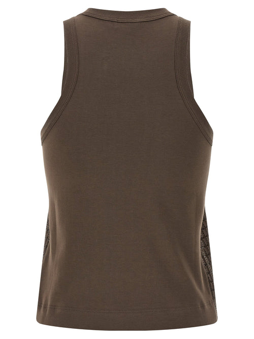 Brunello Cucinelli Brunello Cucinelli Dazzling Check Embroidery Top