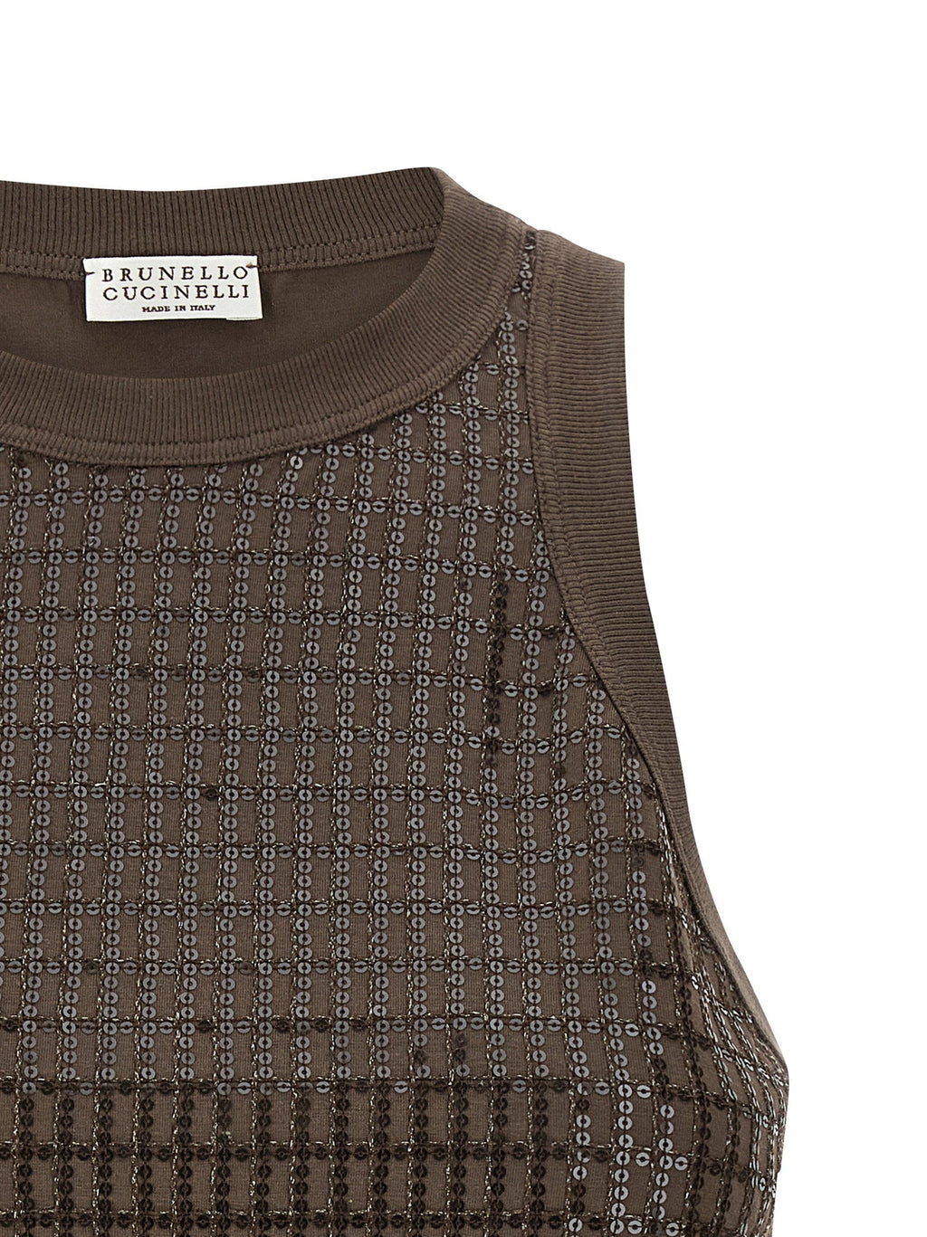 Brunello Cucinelli Brunello Cucinelli Dazzling Check Embroidery Top