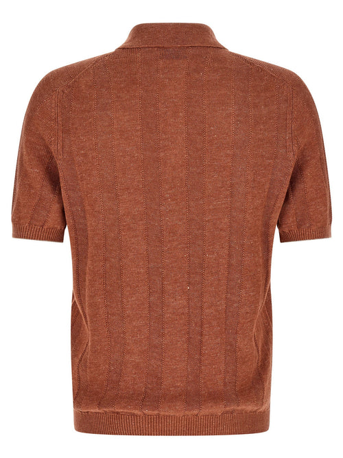 Brunello Cucinelli Brunello Cucinelli Wide Ribbed Polo Shirt