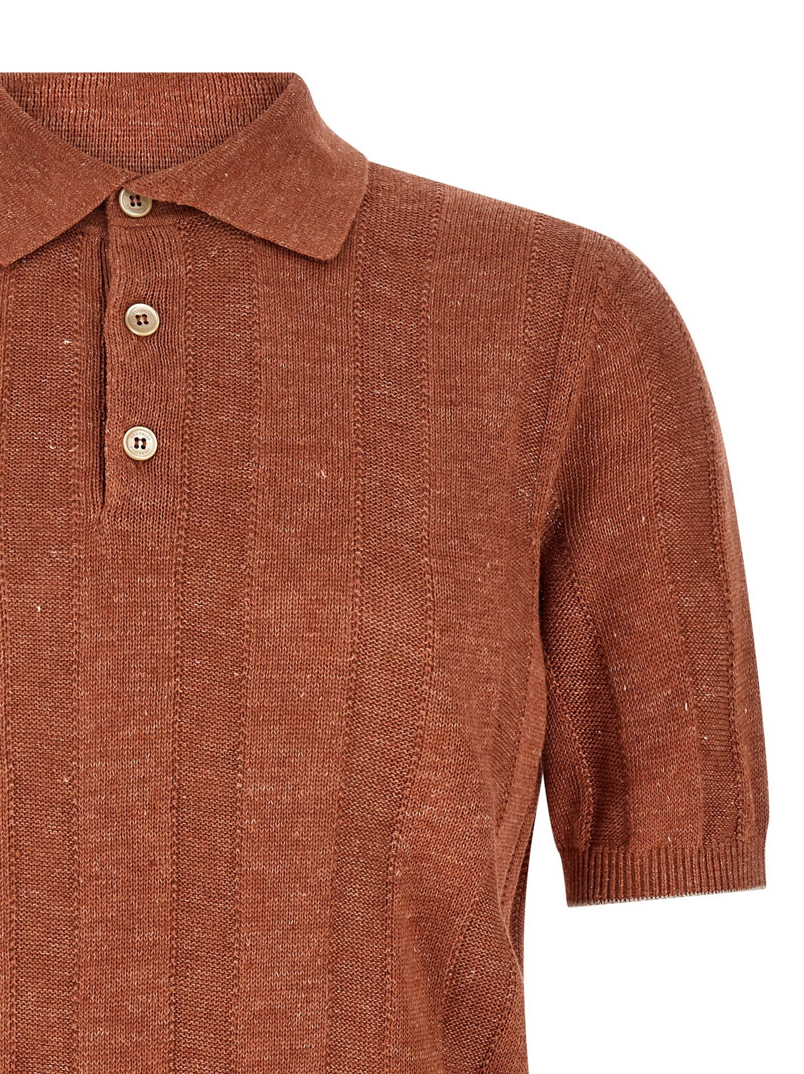 Brunello Cucinelli Brunello Cucinelli Wide Ribbed Polo Shirt
