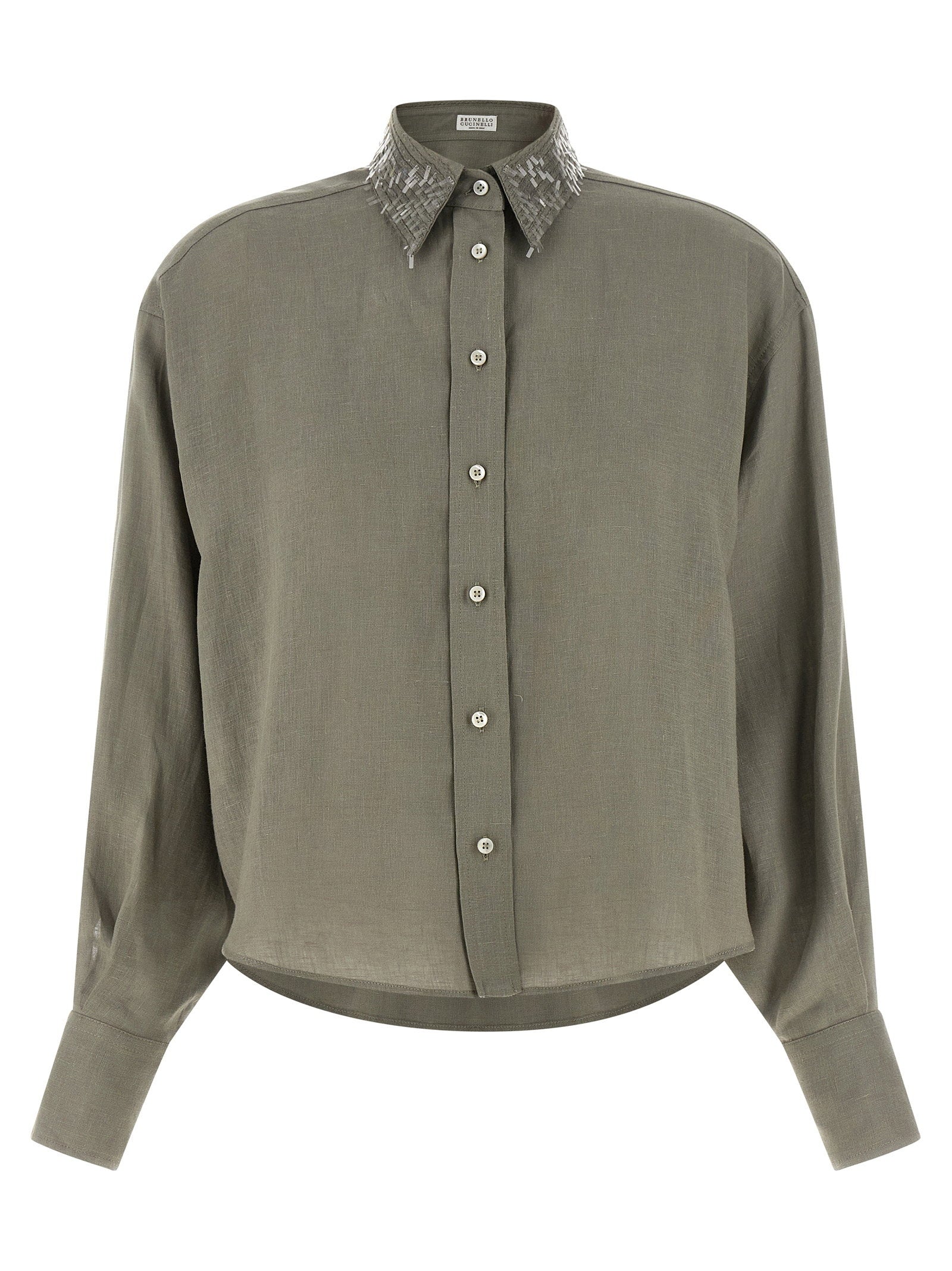 Brunello Cucinelli Brunello Cucinelli Sequin Collar Shirt