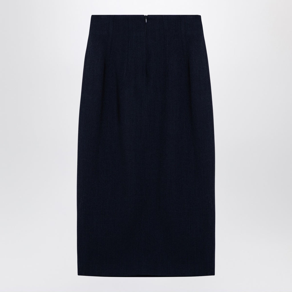 Margaux Lönnberg Navy blue wool-blend Marlo skirt