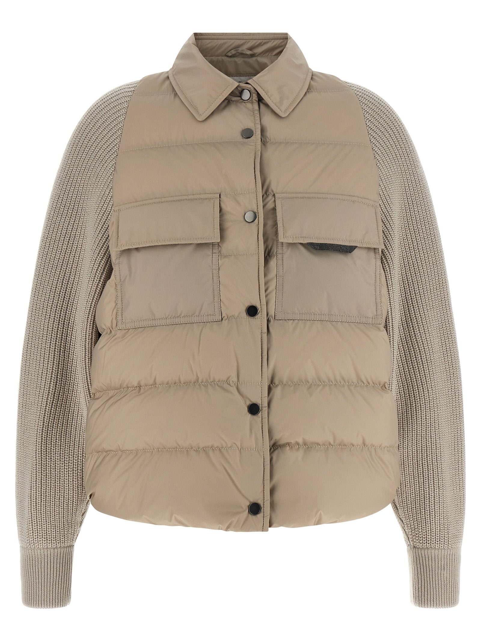 Brunello Cucinelli Brunello Cucinelli Shiny Flap Detail Down Jacket