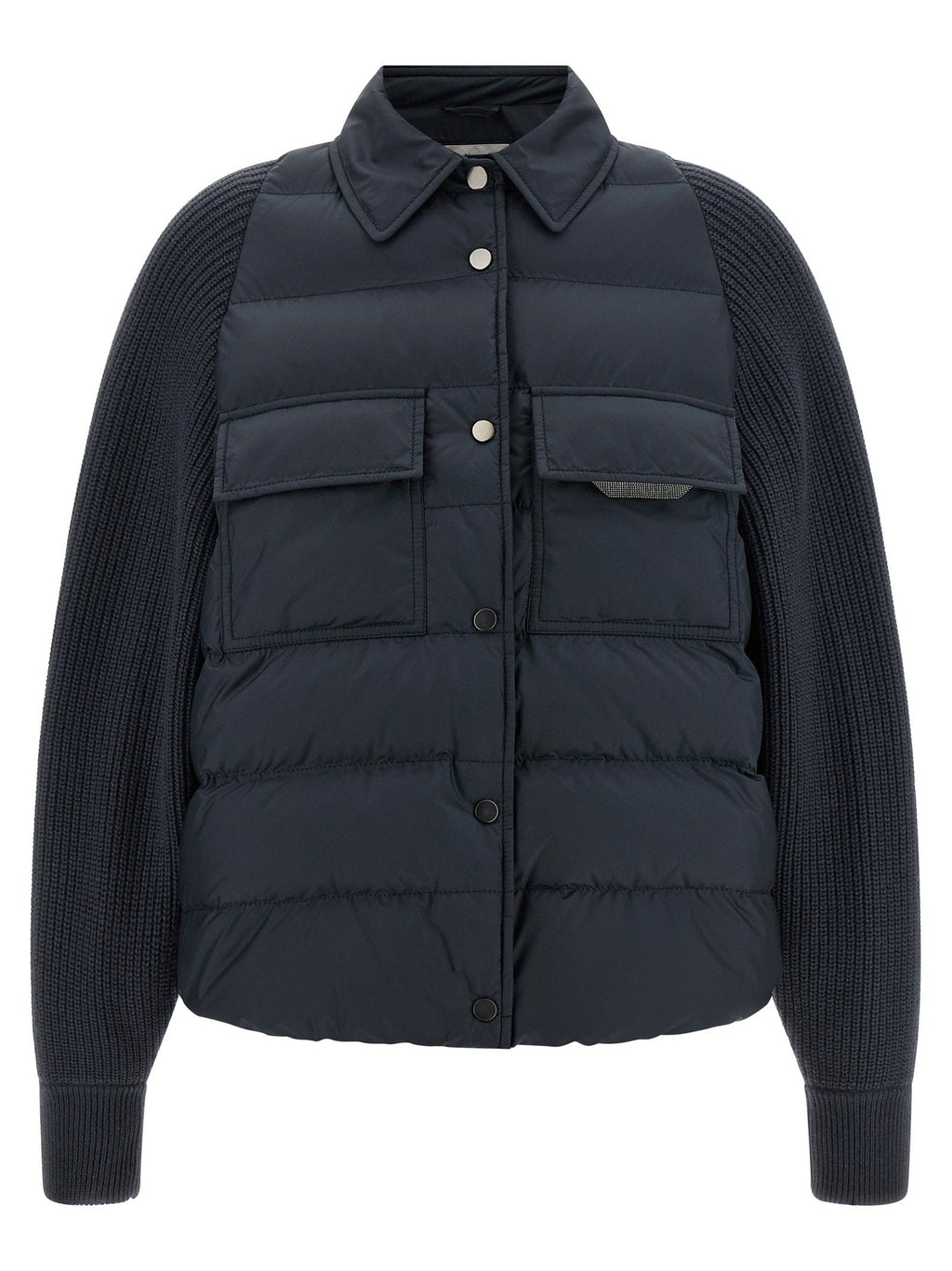Brunello Cucinelli Brunello Cucinelli Shiny Flap Detail Down Jacket