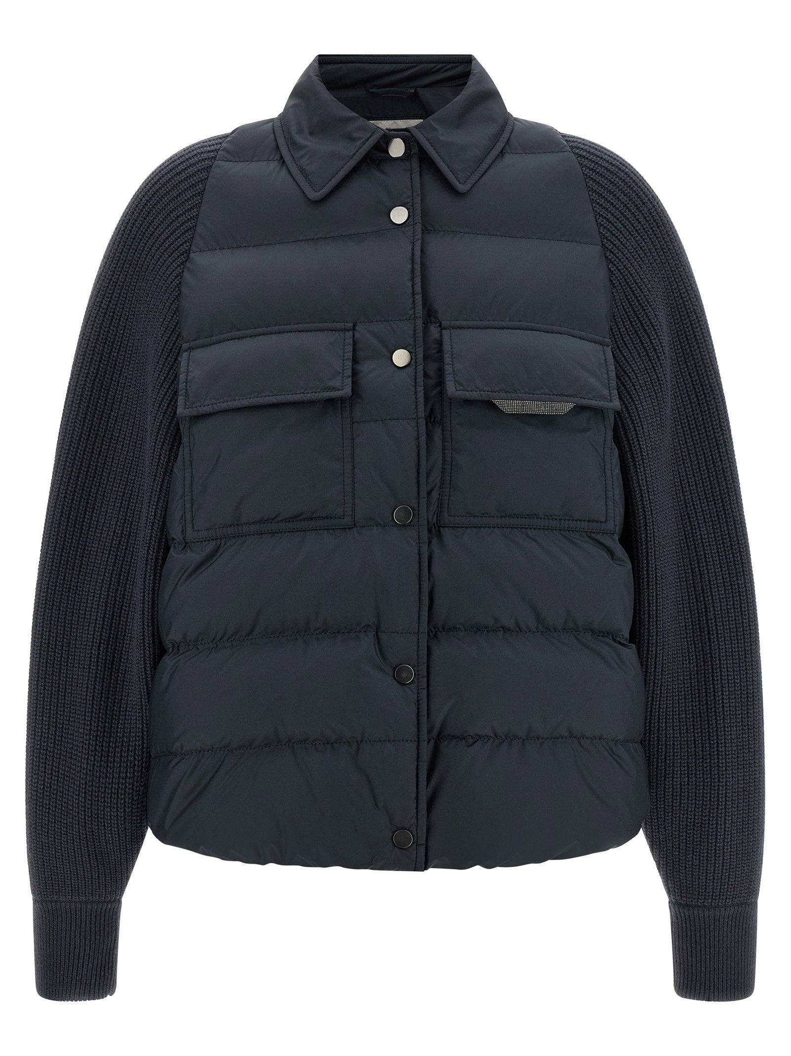 Brunello Cucinelli Brunello Cucinelli Shiny Flap Detail Down Jacket