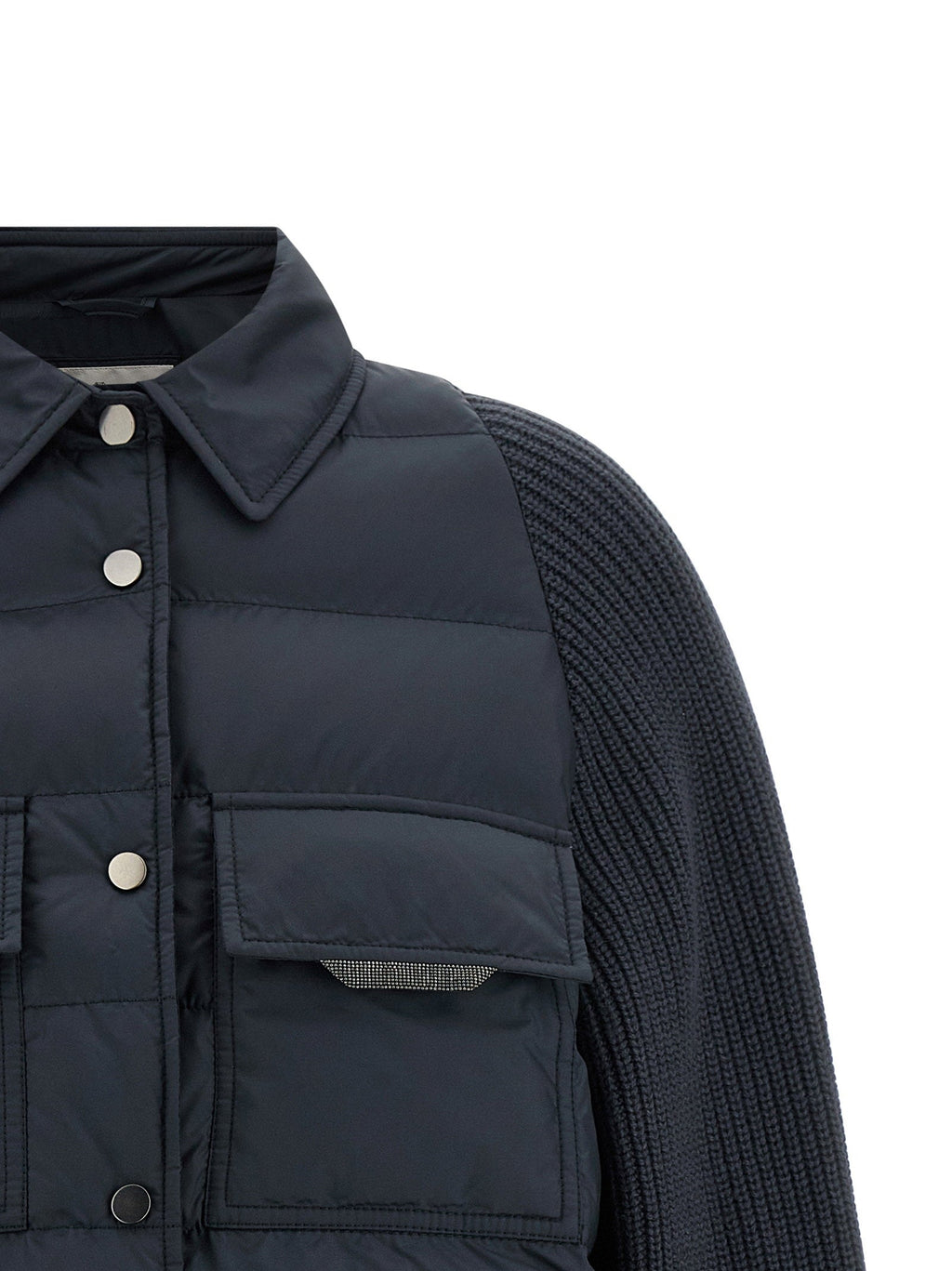 Brunello Cucinelli Brunello Cucinelli Shiny Flap Detail Down Jacket