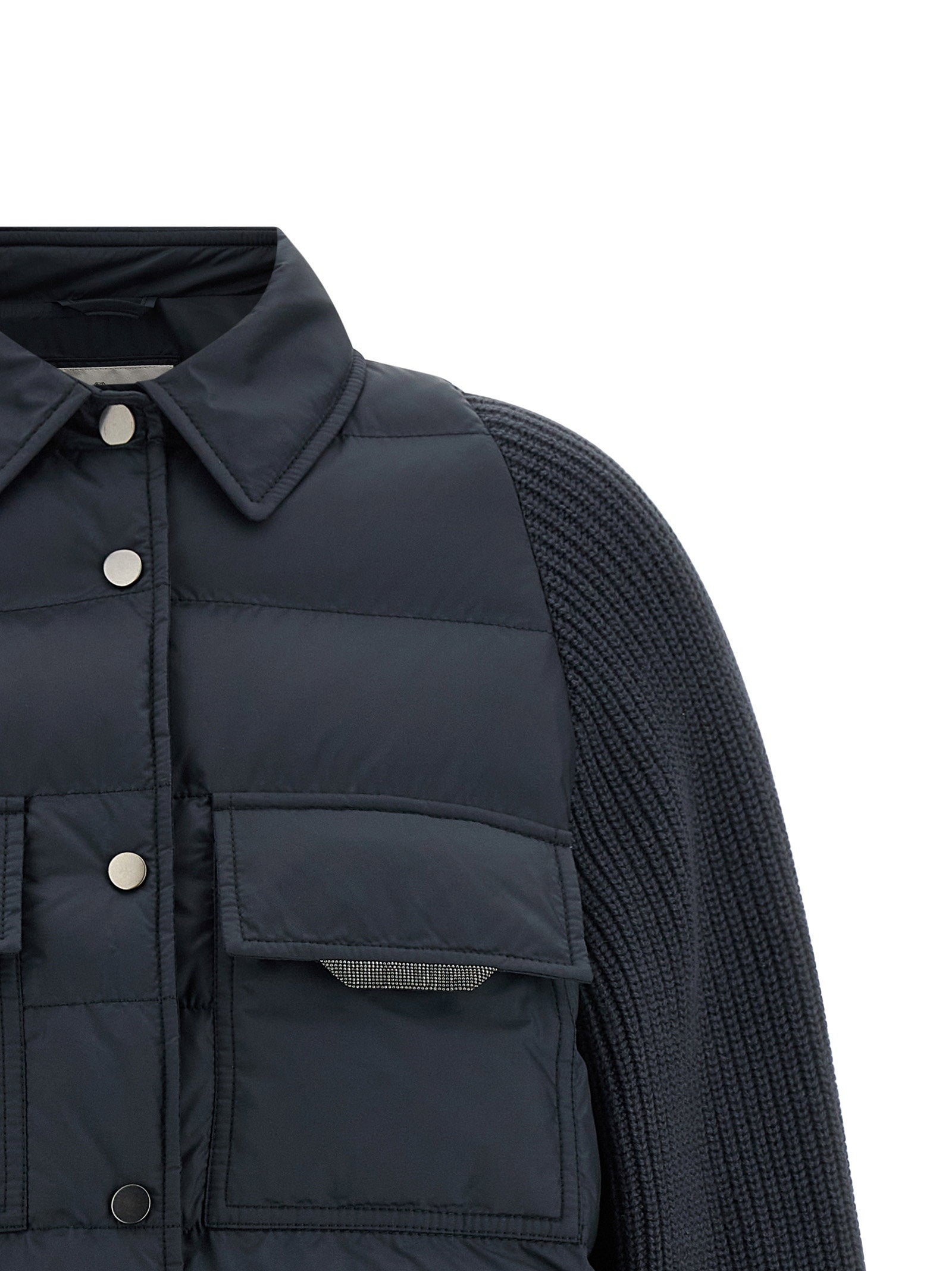 Brunello Cucinelli Brunello Cucinelli Shiny Flap Detail Down Jacket