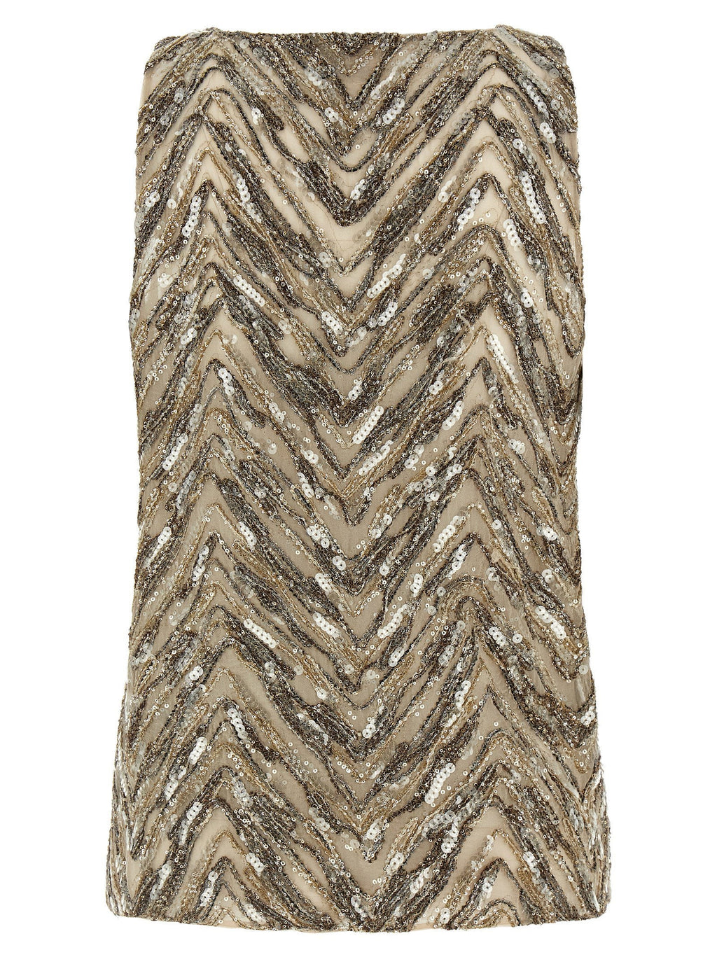 Brunello Cucinelli Brunello Cucinelli Dazzling Chevron Embroidery Top