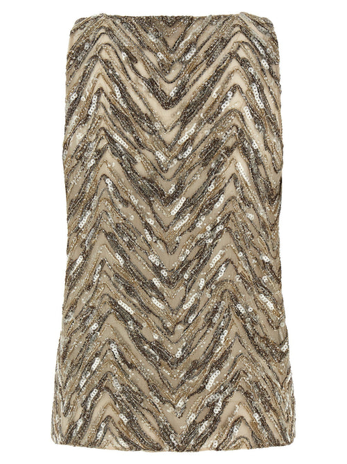 Brunello Cucinelli Brunello Cucinelli Dazzling Chevron Embroidery Top