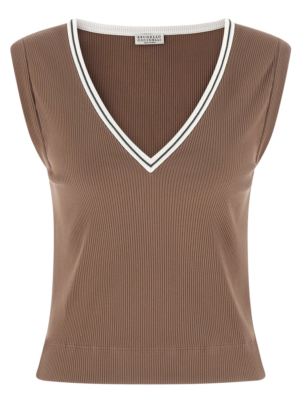 Brunello Cucinelli Brunello Cucinelli Shiny Trim Tank Top