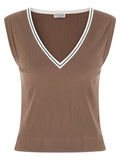 Brunello Cucinelli Brunello Cucinelli Shiny Trim Tank Top
