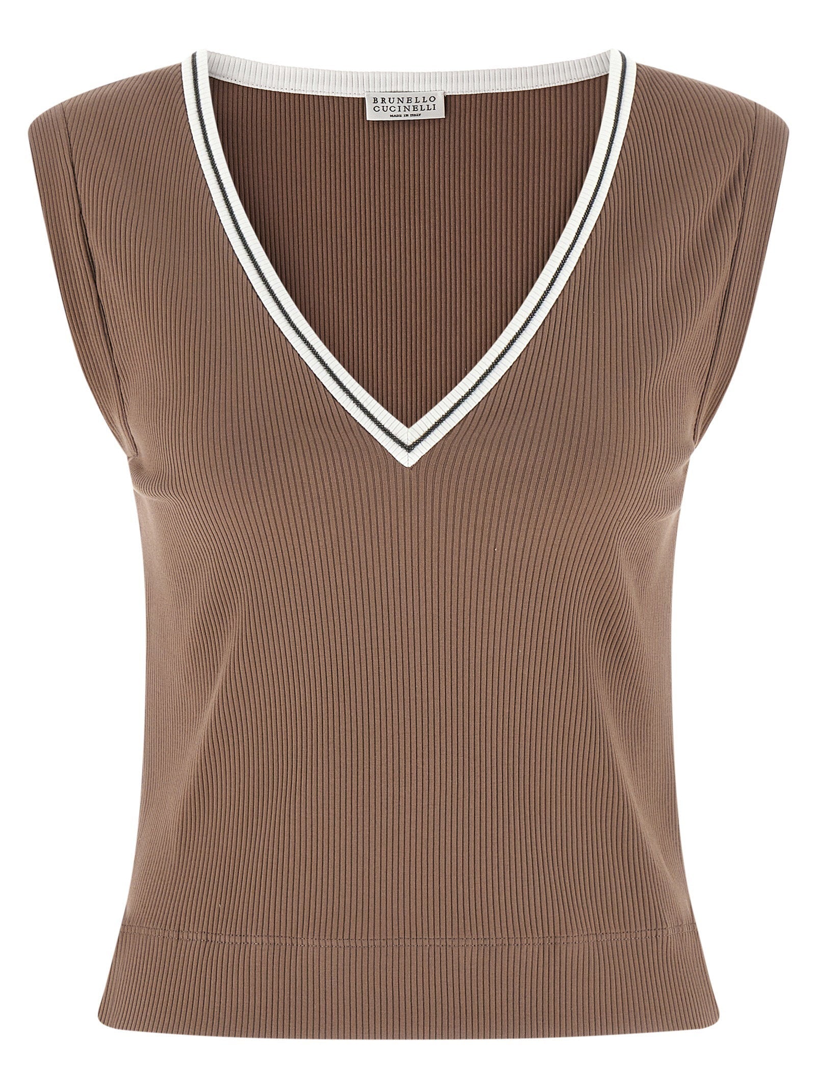 Brunello Cucinelli Brunello Cucinelli Shiny Trim Tank Top