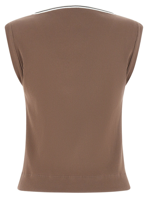 Brunello Cucinelli Brunello Cucinelli Shiny Trim Tank Top