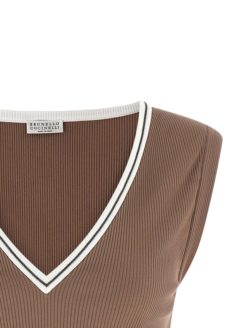 Brunello Cucinelli Brunello Cucinelli Shiny Trim Tank Top
