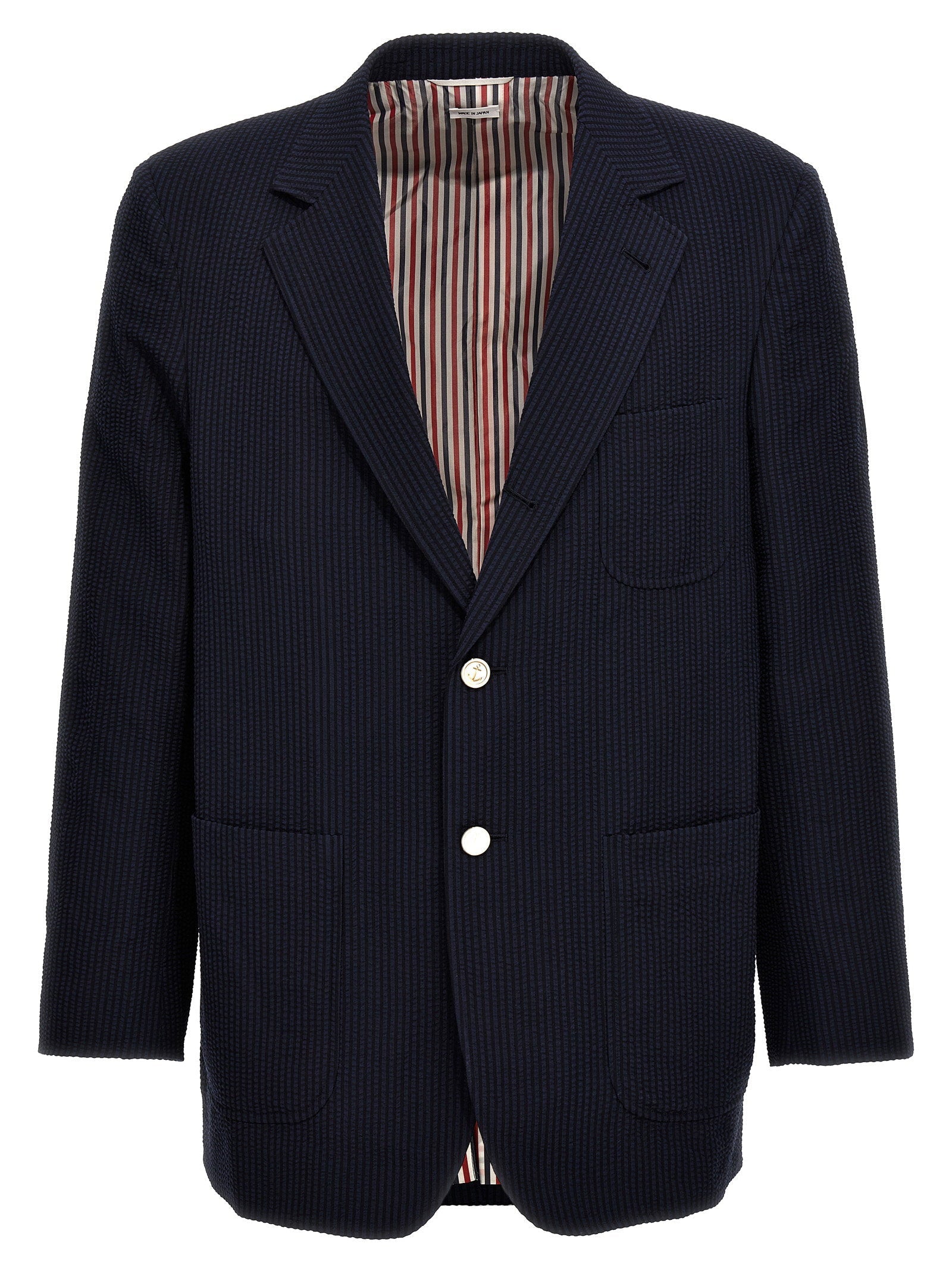 Thom Browne Thom Browne Single-breasted Seersucker Blazer