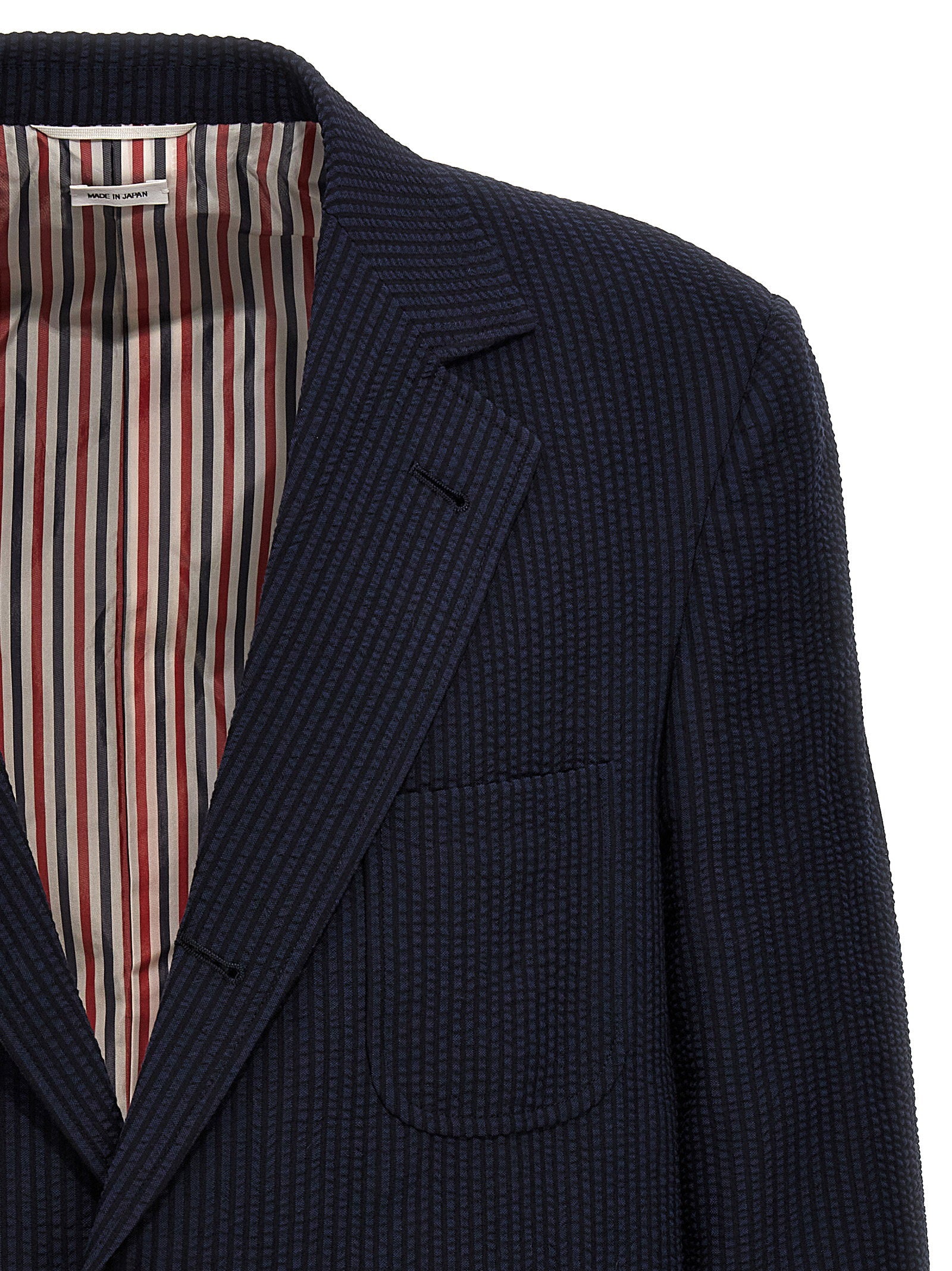 Thom Browne Thom Browne Single-breasted Seersucker Blazer