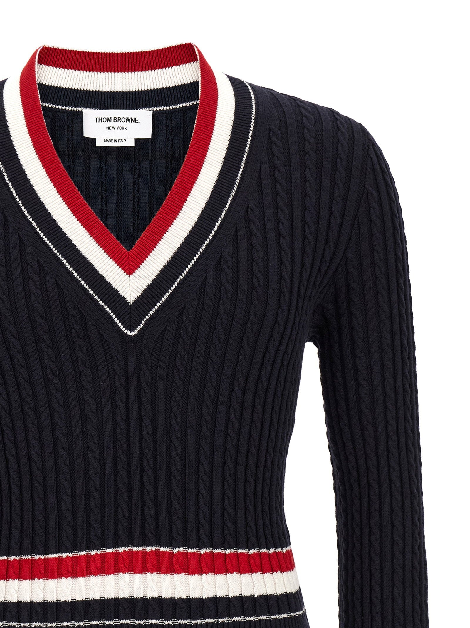 Thom Browne Thom Browne Rwb Intarsia Sweater