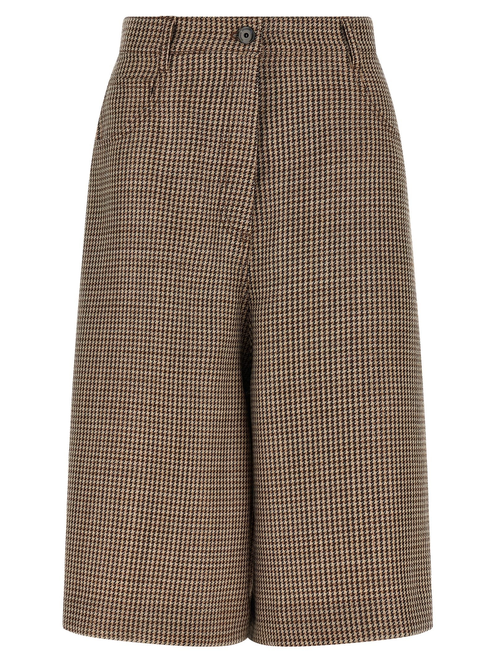 Brunello Cucinelli Brunello Cucinelli Prince Of Wales Lamé Bermuda Shorts
