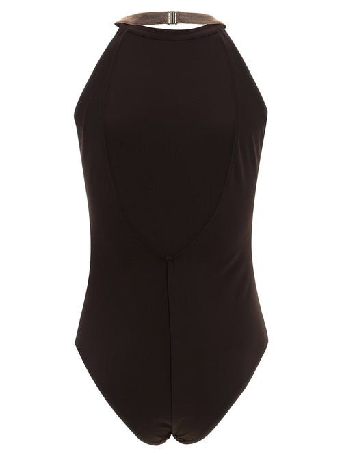 Brunello Cucinelli Brunello Cucinelli Precious Collar One-piece Swimsuit