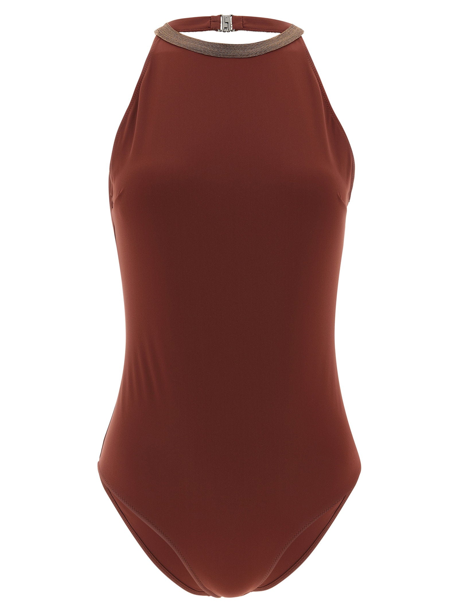 Brunello Cucinelli Brunello Cucinelli Precious Collar One-piece Swimsuit