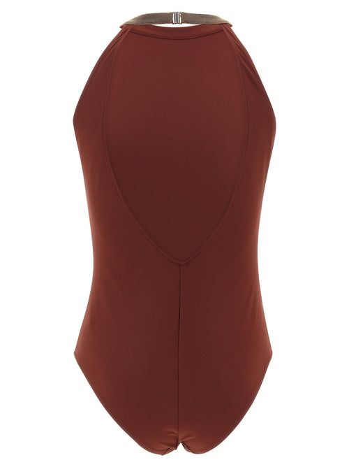 Brunello Cucinelli Brunello Cucinelli Precious Collar One-piece Swimsuit
