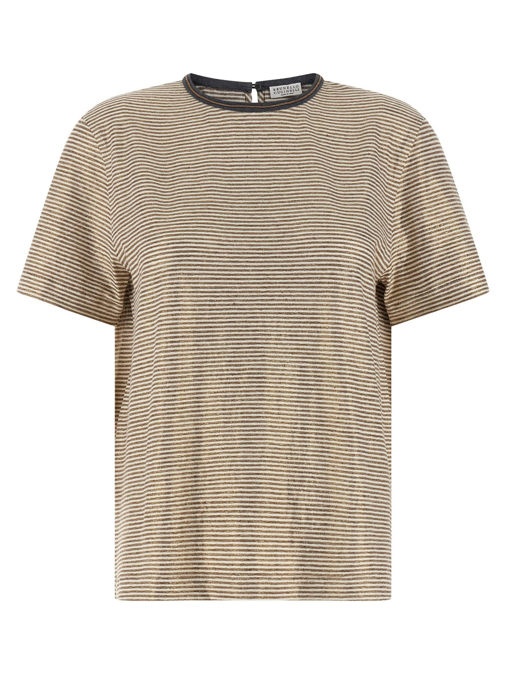 Brunello Cucinelli Brunello Cucinelli Shiny Collar Detail T-shirt