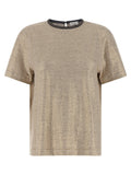 Brunello Cucinelli Brunello Cucinelli Shiny Collar Detail T-shirt