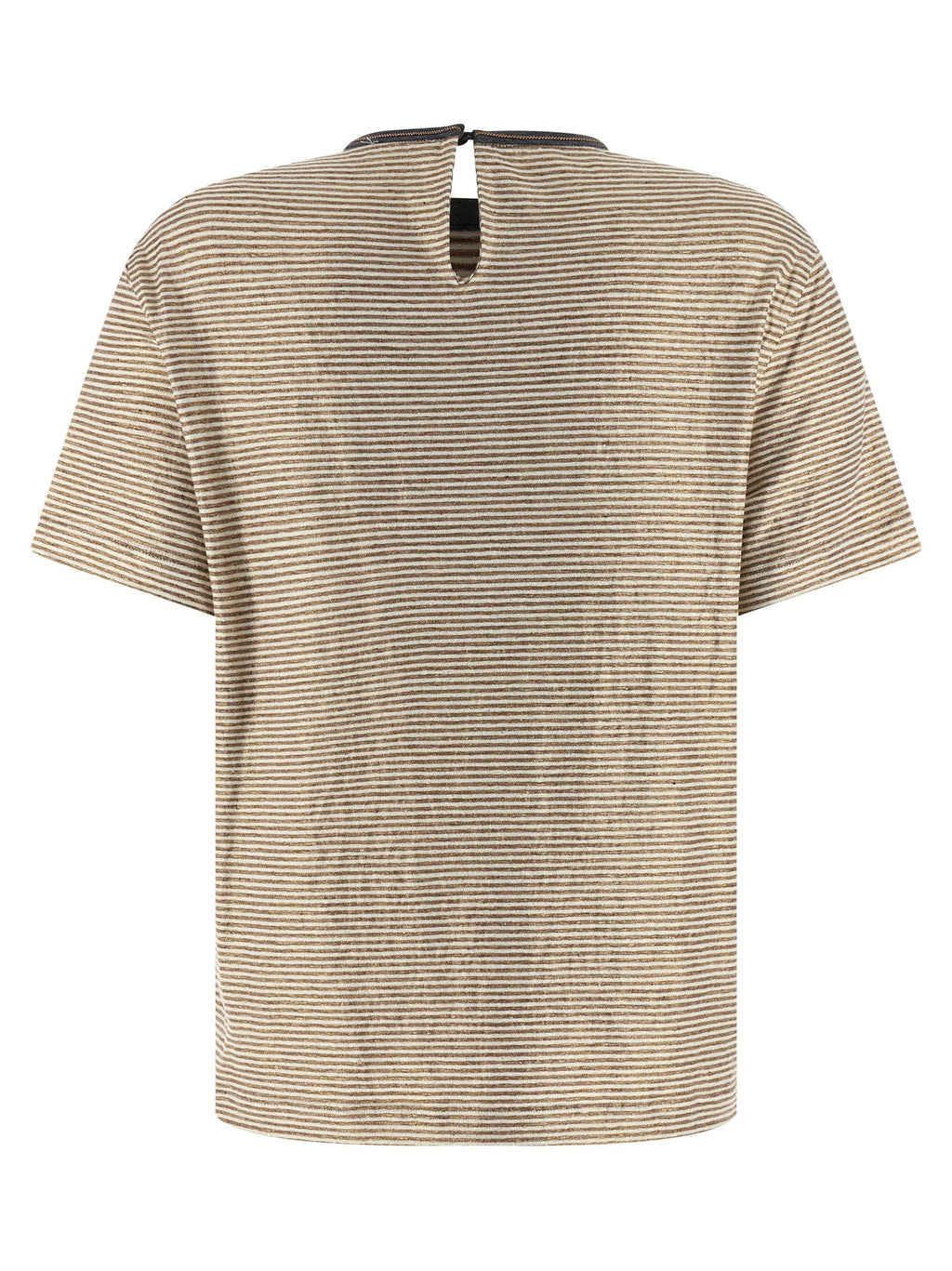 Brunello Cucinelli Brunello Cucinelli Shiny Collar Detail T-shirt