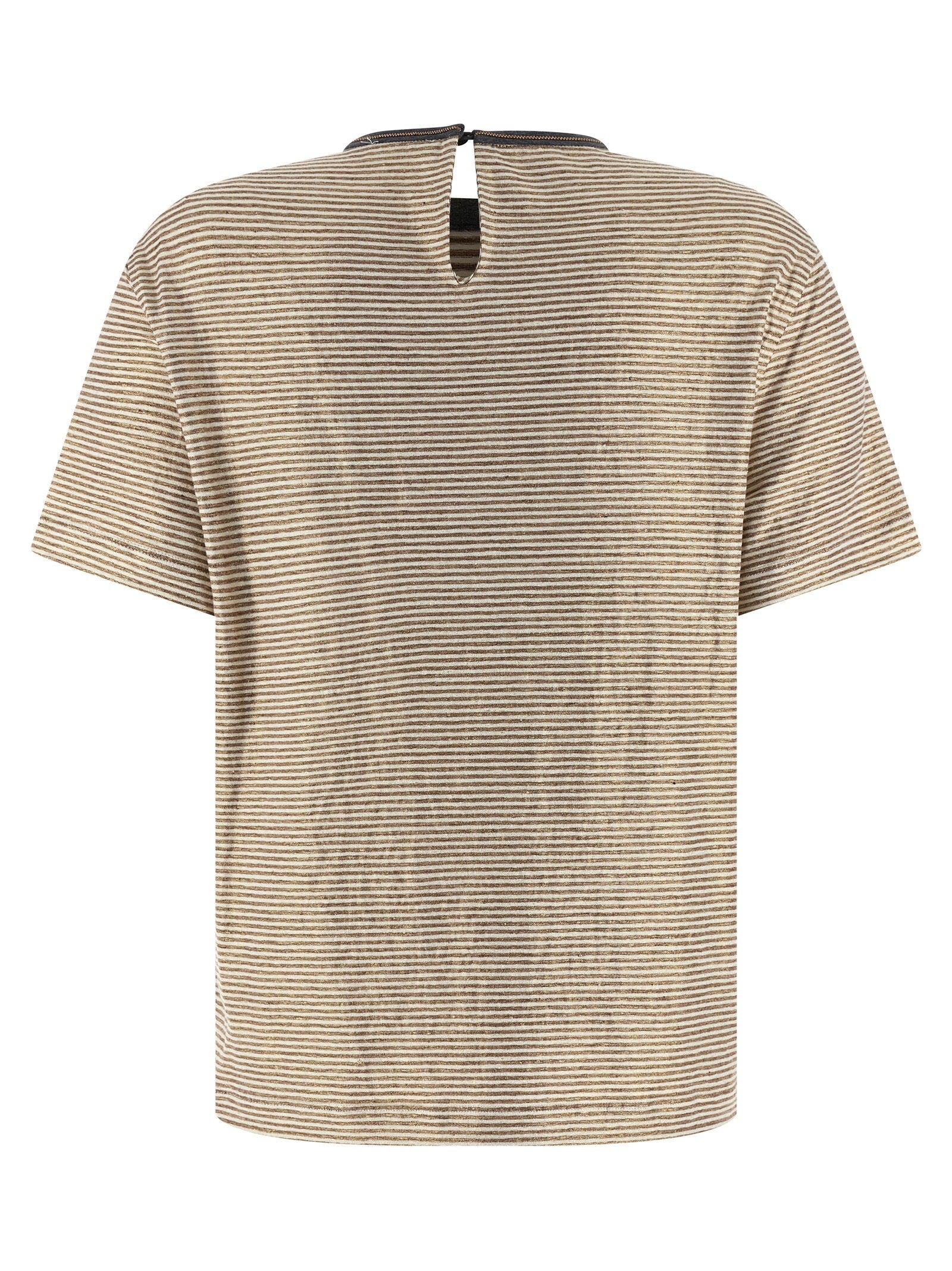 Brunello Cucinelli Brunello Cucinelli Shiny Collar Detail T-shirt