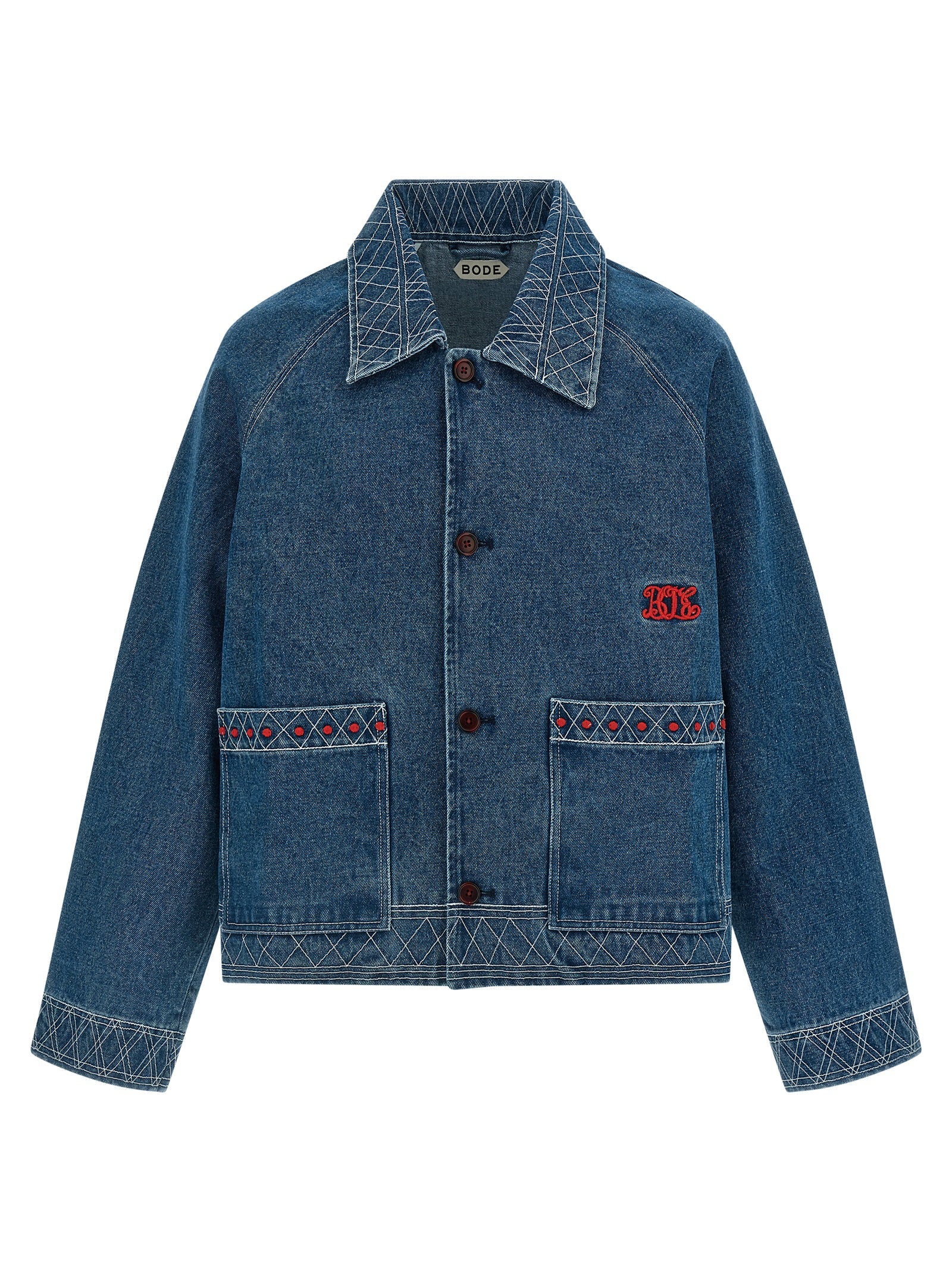 Bode Bode Embroidery Denim Jacket