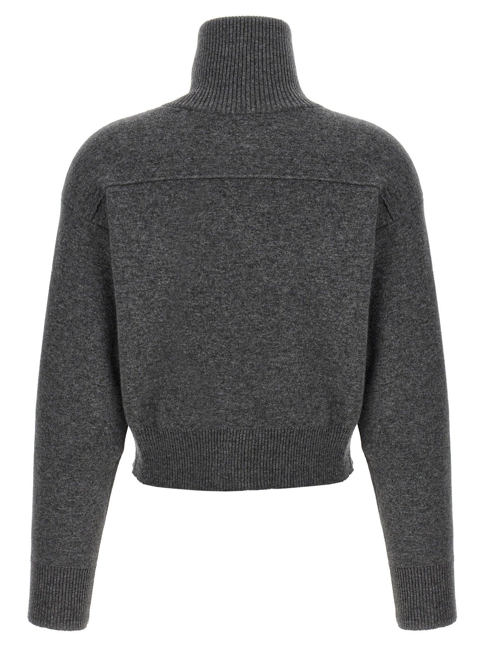 Brunello Cucinelli Brunello Cucinelli Shiny Zipper Pull Wool Cardigan
