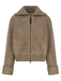 Brunello Cucinelli Brunello Cucinelli Shiny Zipper Pull Cardigan