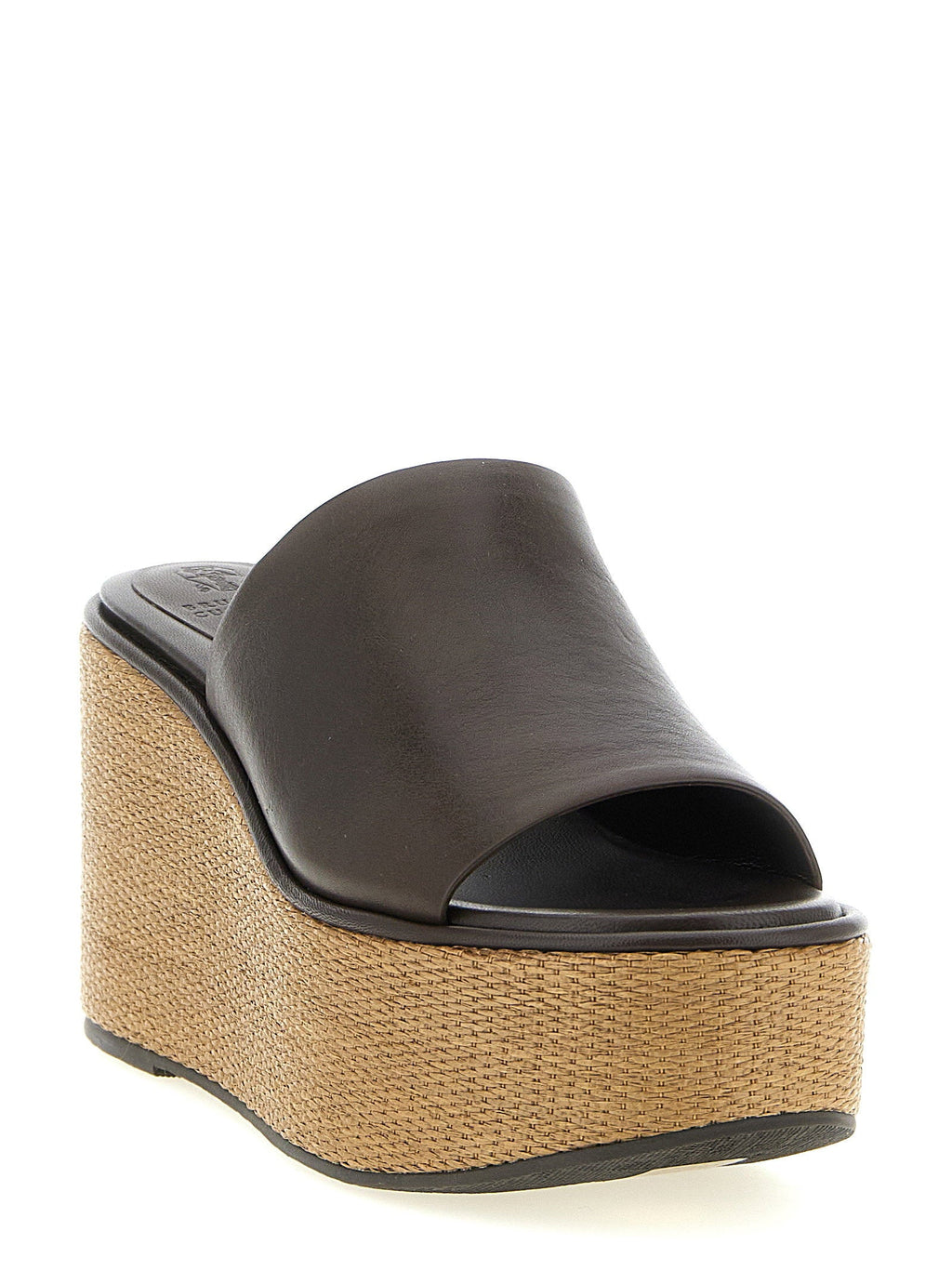 Brunello Cucinelli Brunello Cucinelli Leather And Raffia Wedges